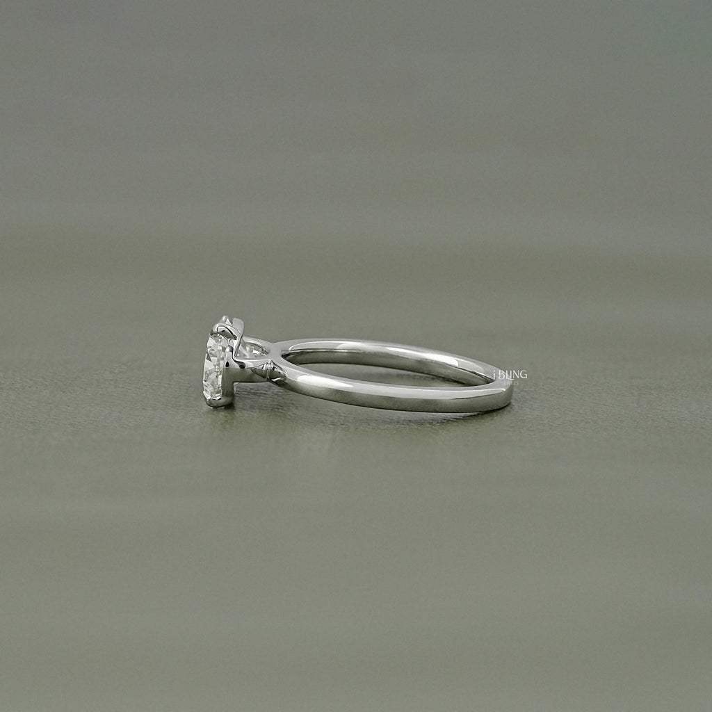 Pear Cut Lab Diamond Solitaire Engagement Ring