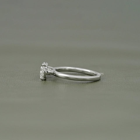 Pear Cut Lab Diamond Solitaire Engagement Ring