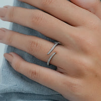 Lab Grown Round Diamond Bypass Open Diamond Ring