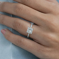 Princess Lab Grown Diamond Solitaire Accent Ring