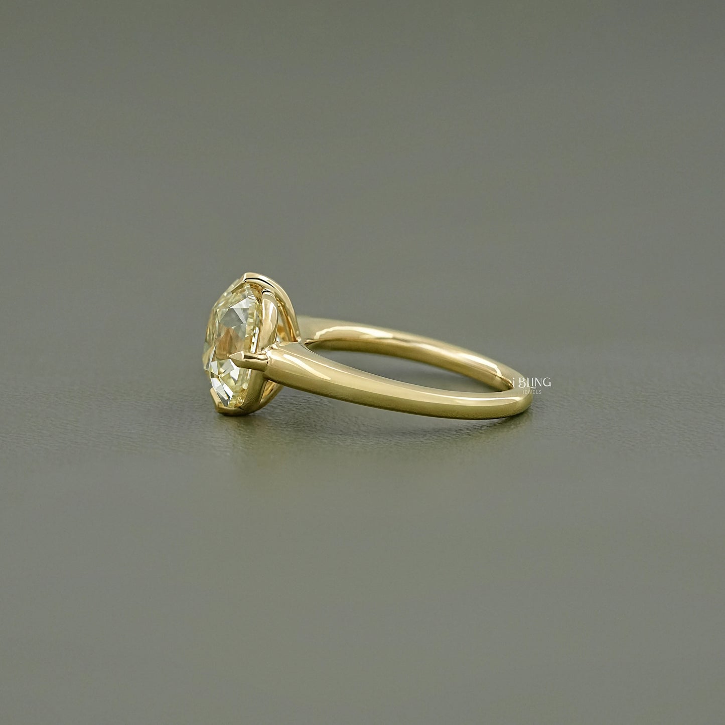 Square Old Mine Cushion Cut Solitaire Ring