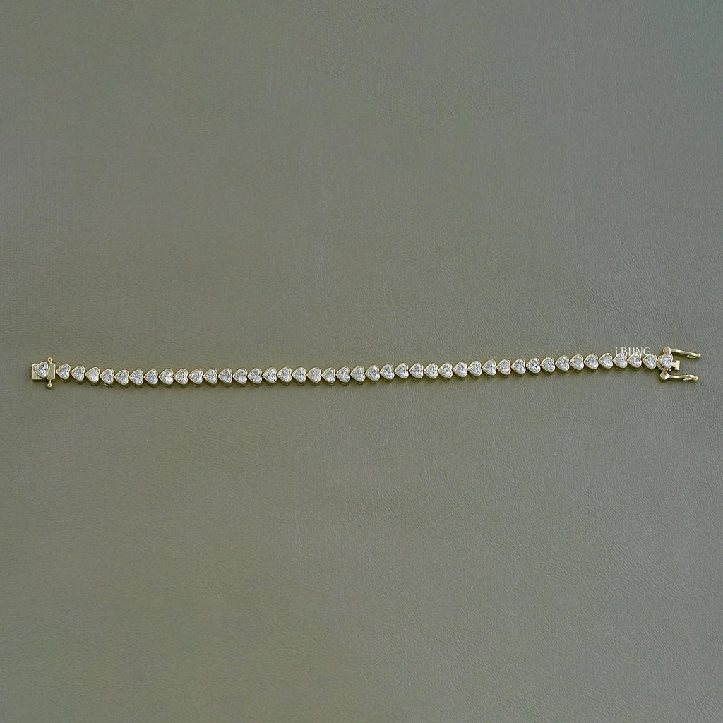 Heart Cut Lab Grown Diamond Tennis Bracelet