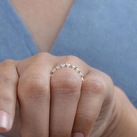 Oval Cut Lab Grown Diamond Eternity Wedding Band