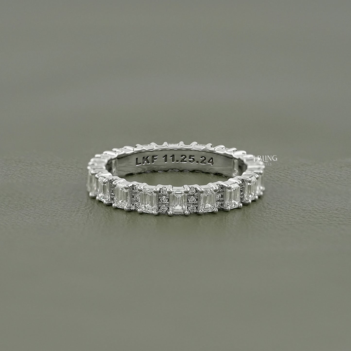 Emerald Lab Diamond Full Eternity Wedding Band