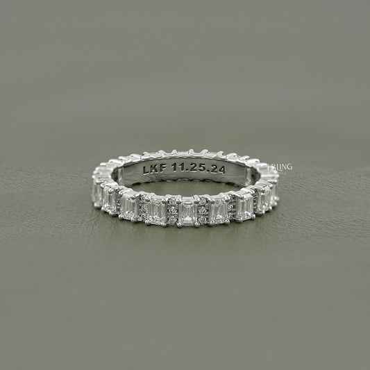 Emerald Lab Diamond Full Eternity Wedding Band Full Eternity