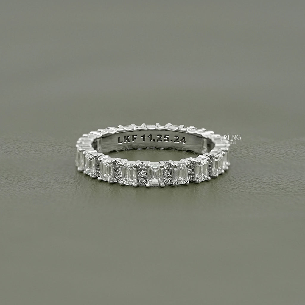 Emerald Lab Diamond Full Eternity Wedding Band
