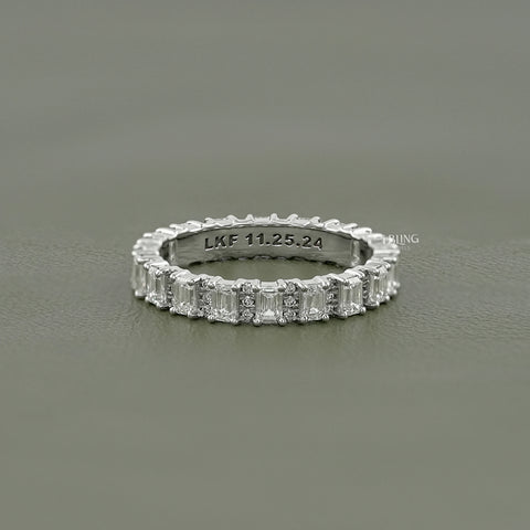 Emerald Lab Diamond Full Eternity Wedding Band