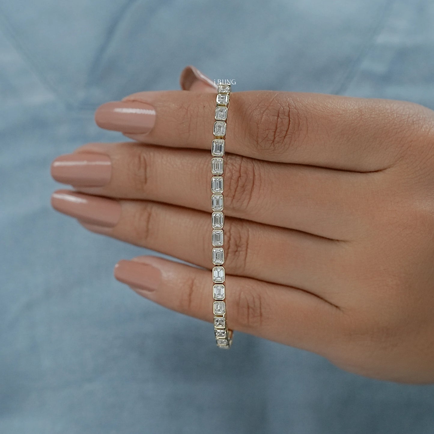 Emerald Cut Lab Grown Diamond Tennis Bracelet
