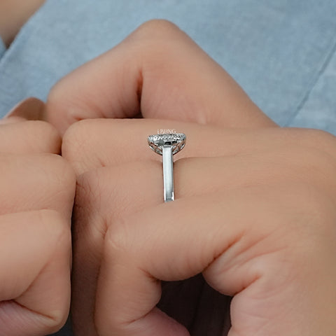Old Mine Cushion Lab Diamond Solitaire Milgrain Bezel Ring