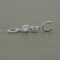Oval Lab Grown Diamond Halo Drop Earrings