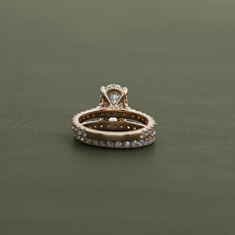 Oval Cut Lab Diamond Bridal Set Ring