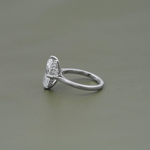 Oval Cut Hidden Halo Solitaire Engagement Ring