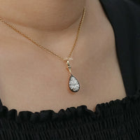 Pear Cut Lab Diamond Solitaire Button Back Pendant