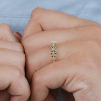 Round Lab Diamond Cluster Wedding Band