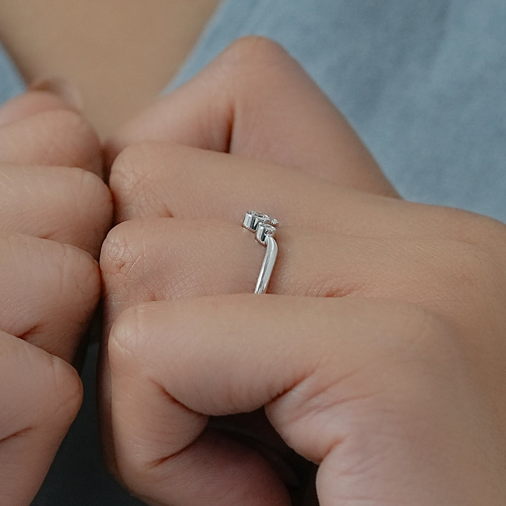 Round Lab Grown Diamond Three Stone Ring