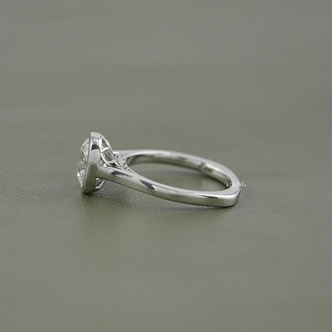 Old Mine Cushion Cut Solitaire Bezel Set Ring