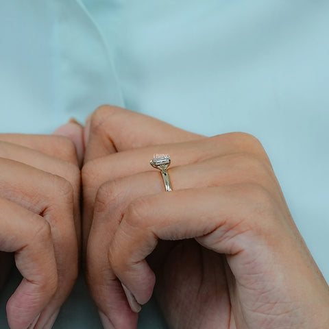 Pear And Emerald Diamond Toi Et Moi Wedding Ring
