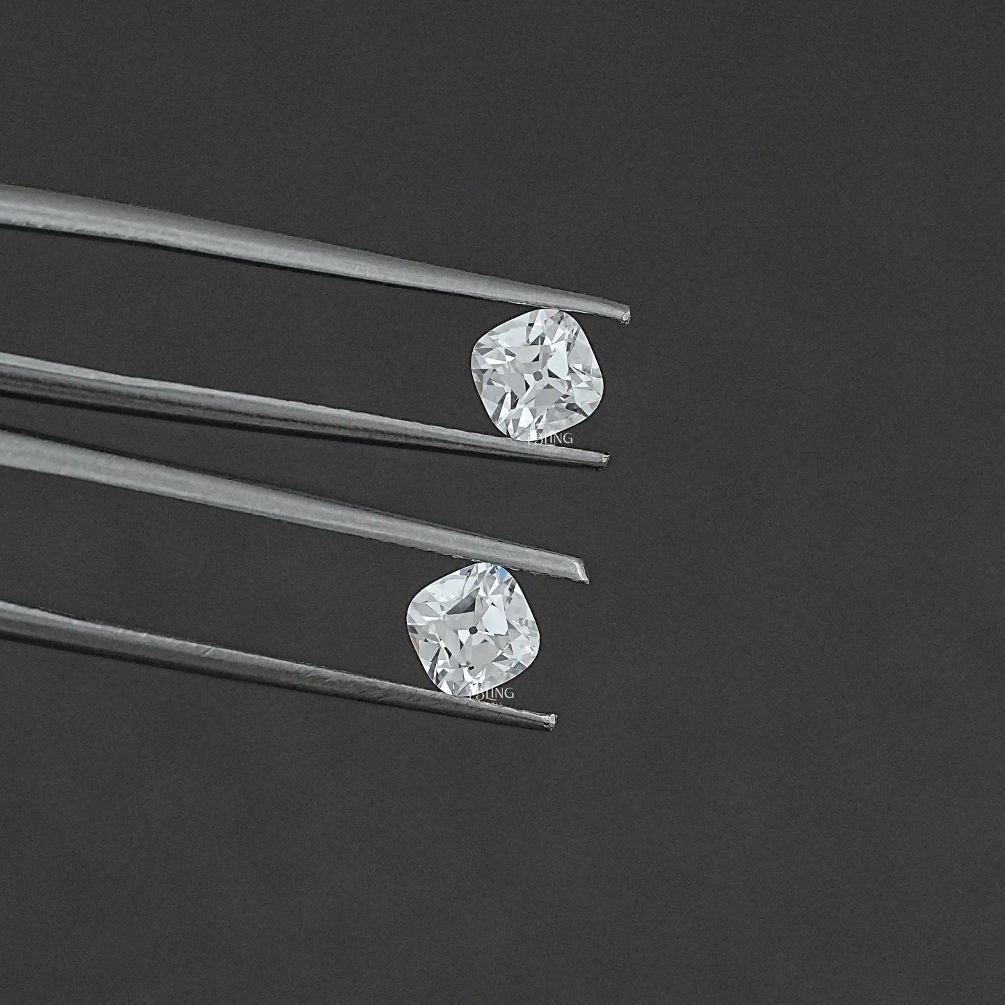 Old Mine Square Cushion CVD Diamond Matching Pair
