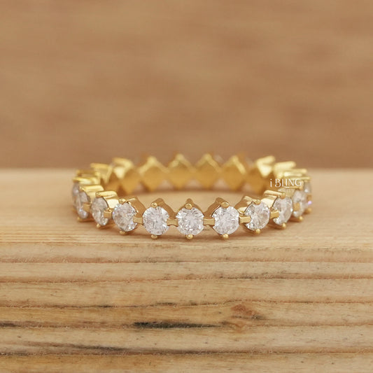 Round Lab Diamond Eternity Wedding Band