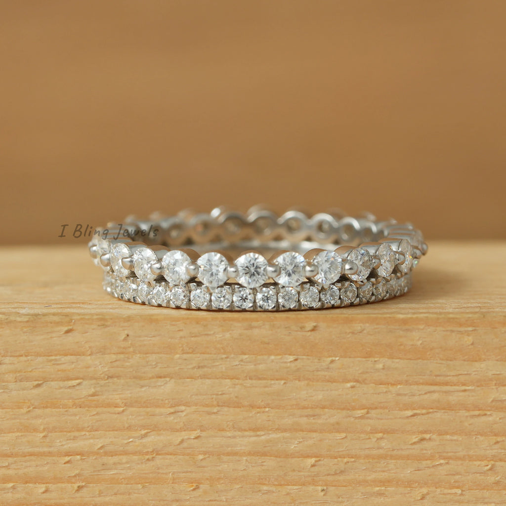 Round Cut Lab Diamond Wedding Band