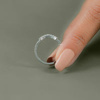 Round Cut Lab Grown Diamond Curved Wedding Band