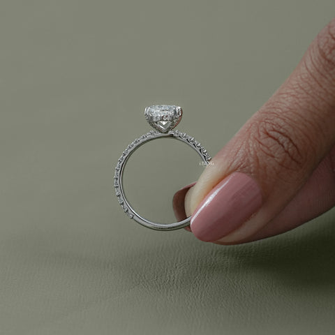 Marquise Cut Lab Diamond Solitaire Accent Ring