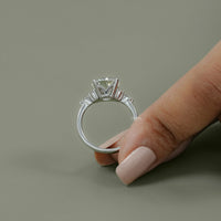 Marquise Side Cluster Diamond Engagement Ring