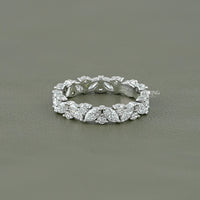 Marquise And Round Diamond Eternity Wedding Band