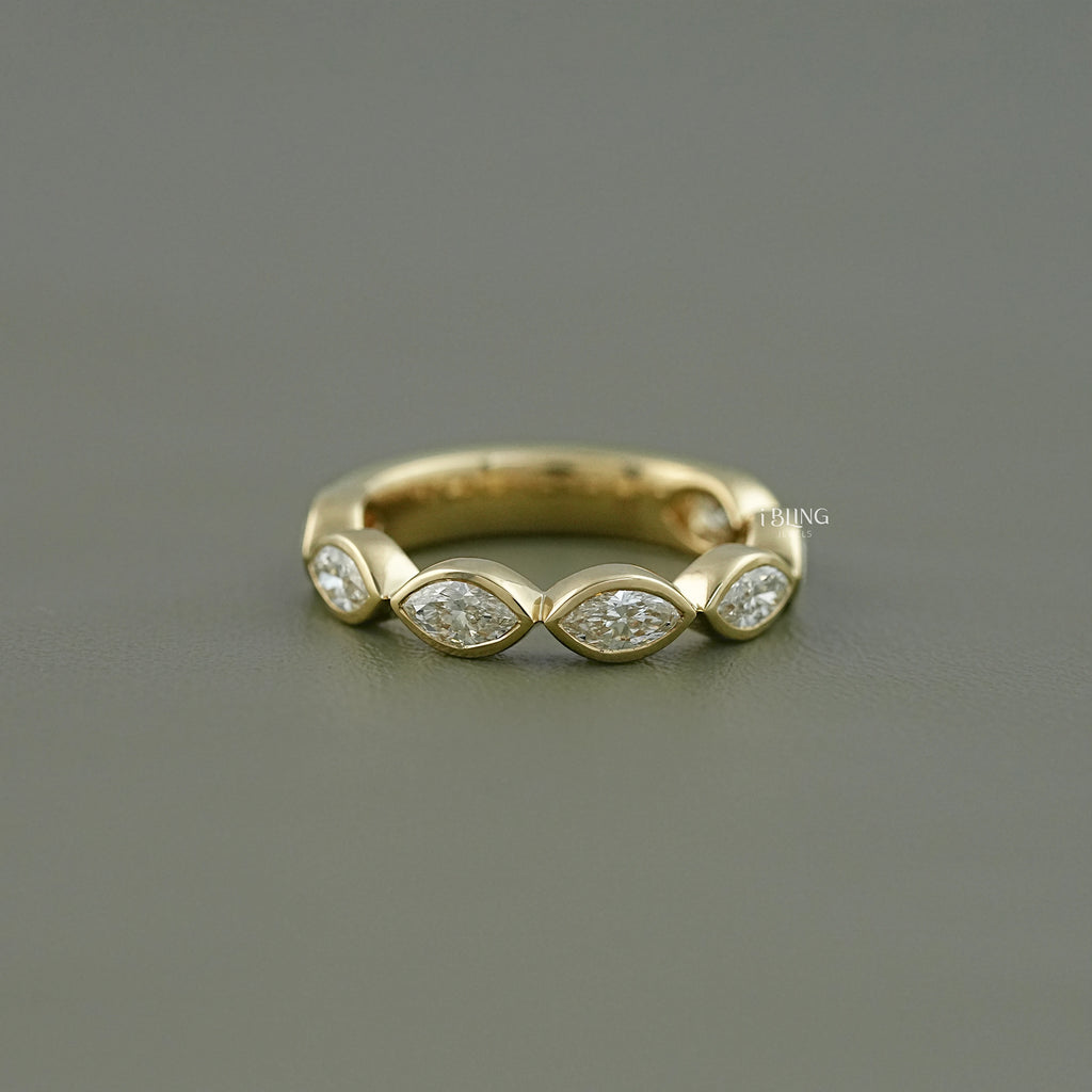 Marquise Lab Grown Diamond East West Bezel Set Band