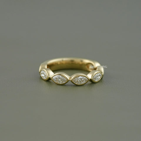 Marquise Lab Grown Diamond East West Bezel Set Band