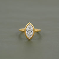 Marquise Cut Bezel Set Lab Diamond Soliatire Ring