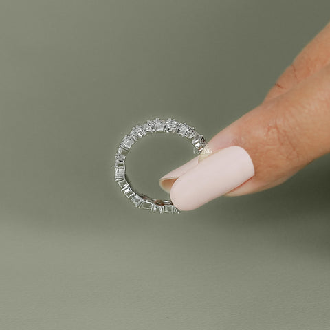 Marquise And Round Diamond Eternity Wedding Band