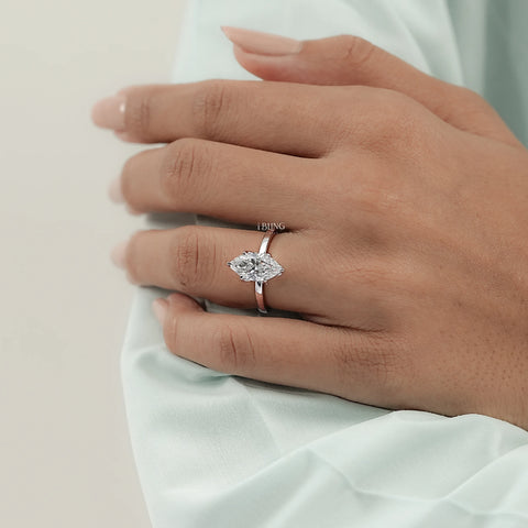 Marquise Cut Lab Grown Diamond Solitaire Ring