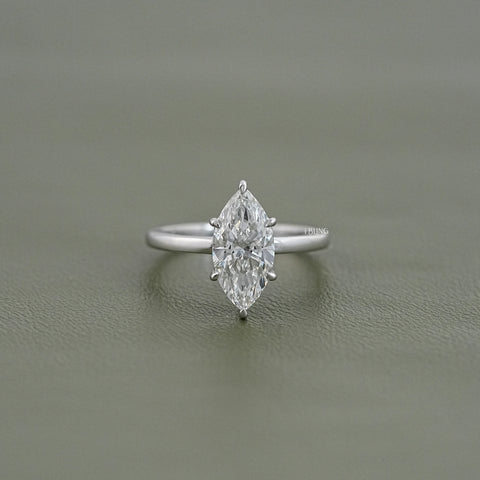 Marquise Cut Lab Diamond Solitaire Ring