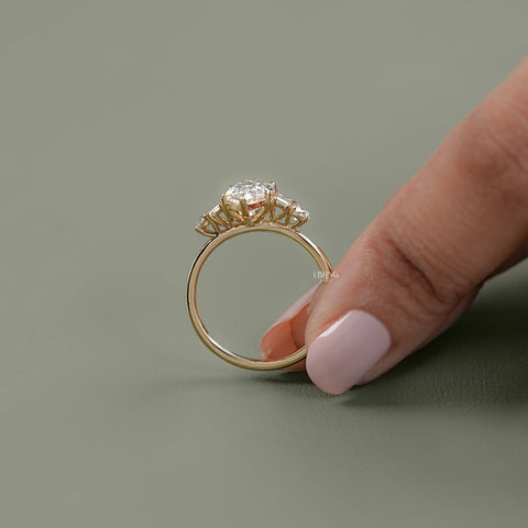 Five Stone Marquise And Baguette Diamond Engagement Ring