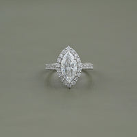 Marquise Lab Diamond Halo Engagement Ring