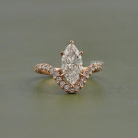 Marquise Cut Lab Diamond Solitaire Accent Ring