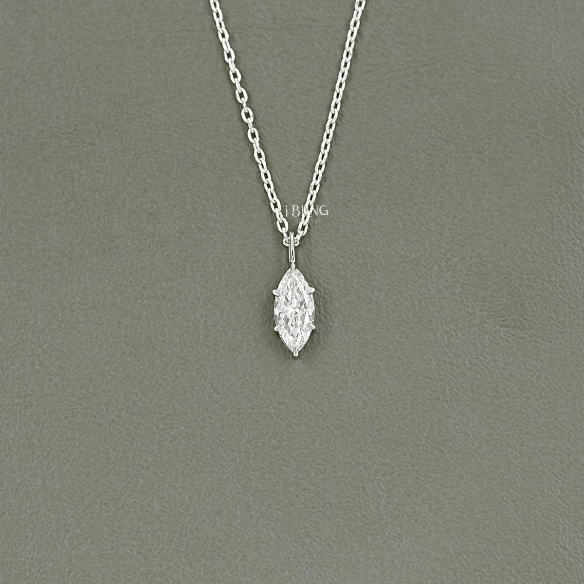 Marquise Cut Lab Diamond Solitaire Pendant Necklace Pendants