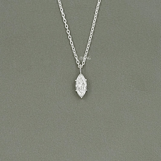 Marquise Cut Lab Diamond Solitaire Pendant Necklace Pendants