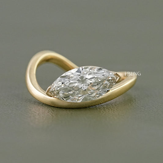 Marquise Diamond Solitaire Engagement Ring Ring