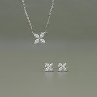Marquise Lab Grown Diamond Floral Pendant Set
