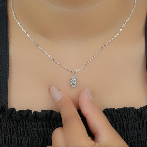 Marquise Cut Lab Diamond Solitaire Pendant Necklace