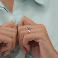 Marquise Lab Diamond Split Shank Solitaire Ring