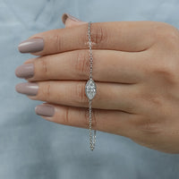 Marquise Cut Diamond Bezel Set Solitaire Bracelet