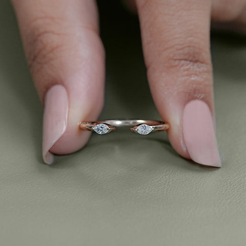 Two Stone Marquise Diamond Open Cuff Ring