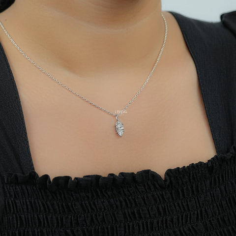 Marquise Cut Lab Diamond Solitaire Pendant Necklace