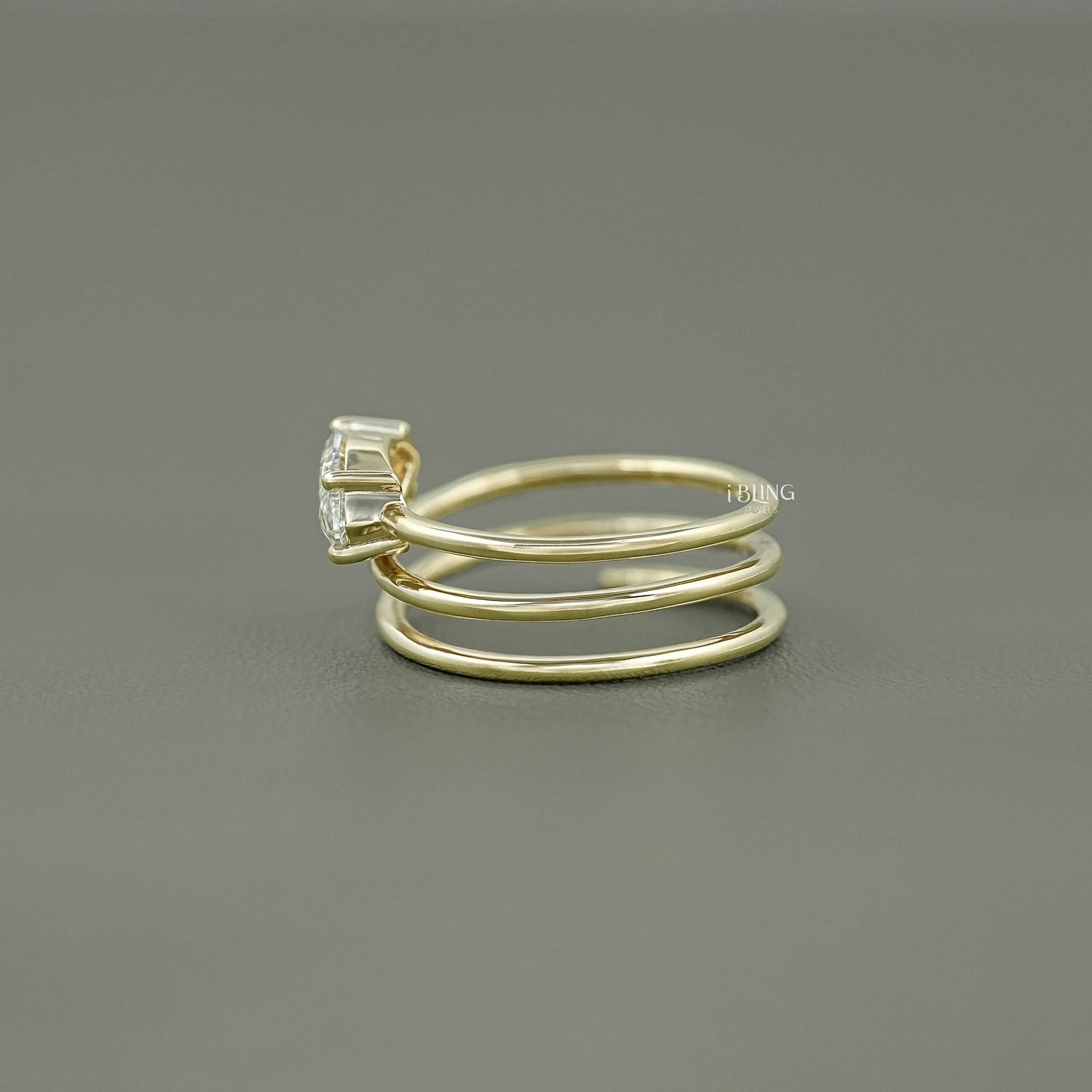 Marquise Cut Diamond Spiral Ring