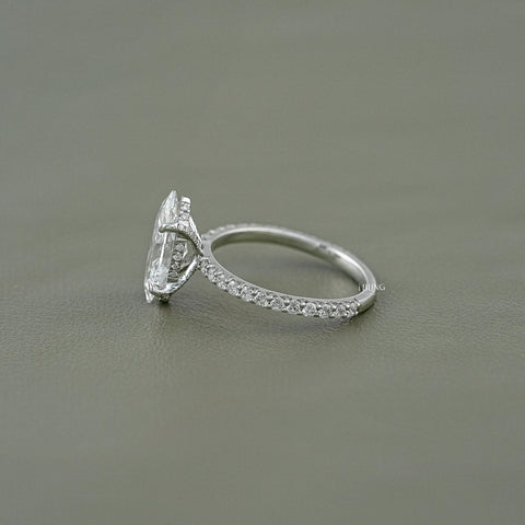 Marquise Cut Lab Diamond Solitaire Accent Ring