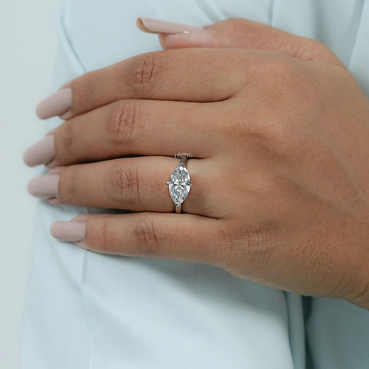 East West Marquise Lab Grown Diamond Solitaire Ring Solitaire Ring