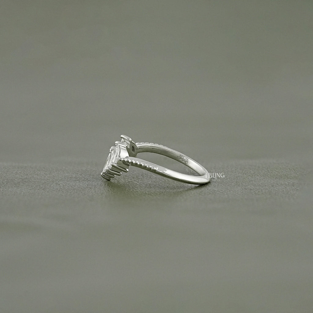 Marquise-Cut Lab Grown Diamond Curved Band